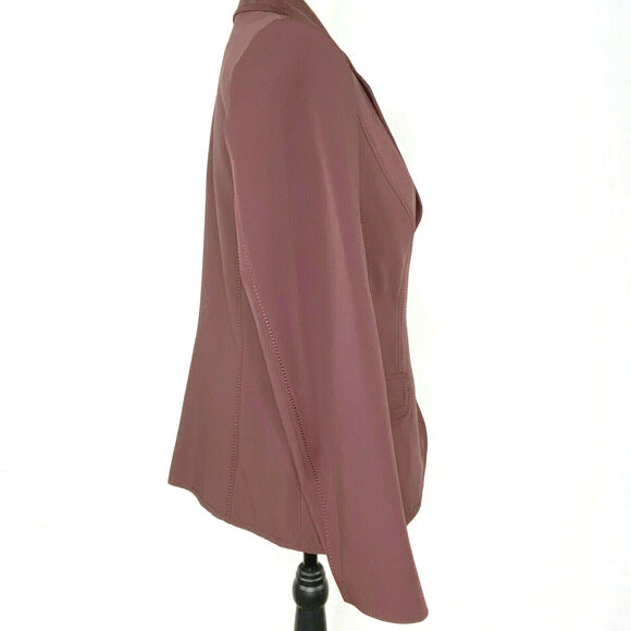 Un Jour Ailleurs Blazer Jacket Women's Size 12 Purple Polyester Blend Lined - Picture 4 of 8